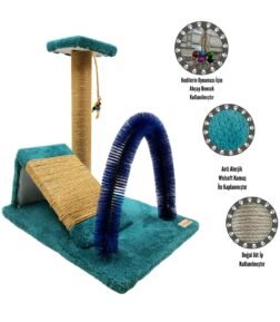 Kedi Tırmala + Kedi Rampası + Kedi Fırçası 3'lü Set Takım