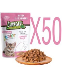 Jungle Kitten Tavuk Eti Parçalı Pouch Mama X50 Adet