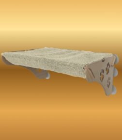 Petse Büyük Boy Ahşap Cama Yapışan Kedi Yatağı Vantuzlu