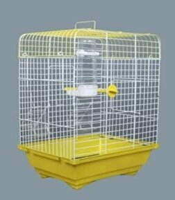 BAMBU PETSHOP Çift Kapılı Orta Boy Muhabbet Kuşu Kafesi 2 Ad Kapaklı Yemlik, 1 Ad Tünek, 1 Ad Suluk