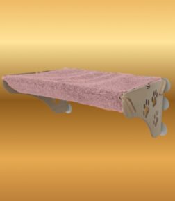 Petse Büyük Boy Ahşap Cama Yapışan Kedi Yatağı Vantuzlu