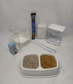 Kafes Ihtiyaç Seti Kafes Ek Malzeme Seti Akıllı Yemlik Banyoluk Seti Beyaz Set