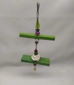 Kuş Salıncağı Ahsap Yeşıl Tüneklı 2 Katlı Dekoratıf Kuş Salıncağı Kuş Oyuncağı