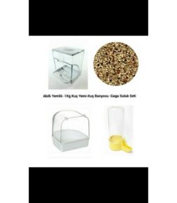 BAMBU PETSHOP Muhabbet Kusu Akıllı Yemlik 1kg Kaliteli Kuş Yemi Kuş Banyoluğu Gaga Suluk