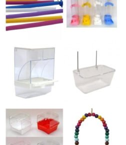 Muhabbet Kuşu Kafes Seti ( Akıllı Yemlik Mamalık Salıncak Tünek Suluk).