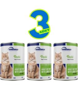 3 Adet Yetişkin Kediler Için Kuzu Etli Yaş Mama 400 gr