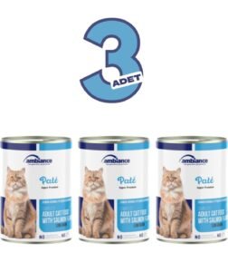 3 Adet Yetişkin Kediler Için Somonlu Yaş Mama 400 gr