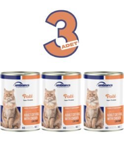 3 Adet Yetişkin Kediler Için Tavuklu Yaş Mama 400 gr